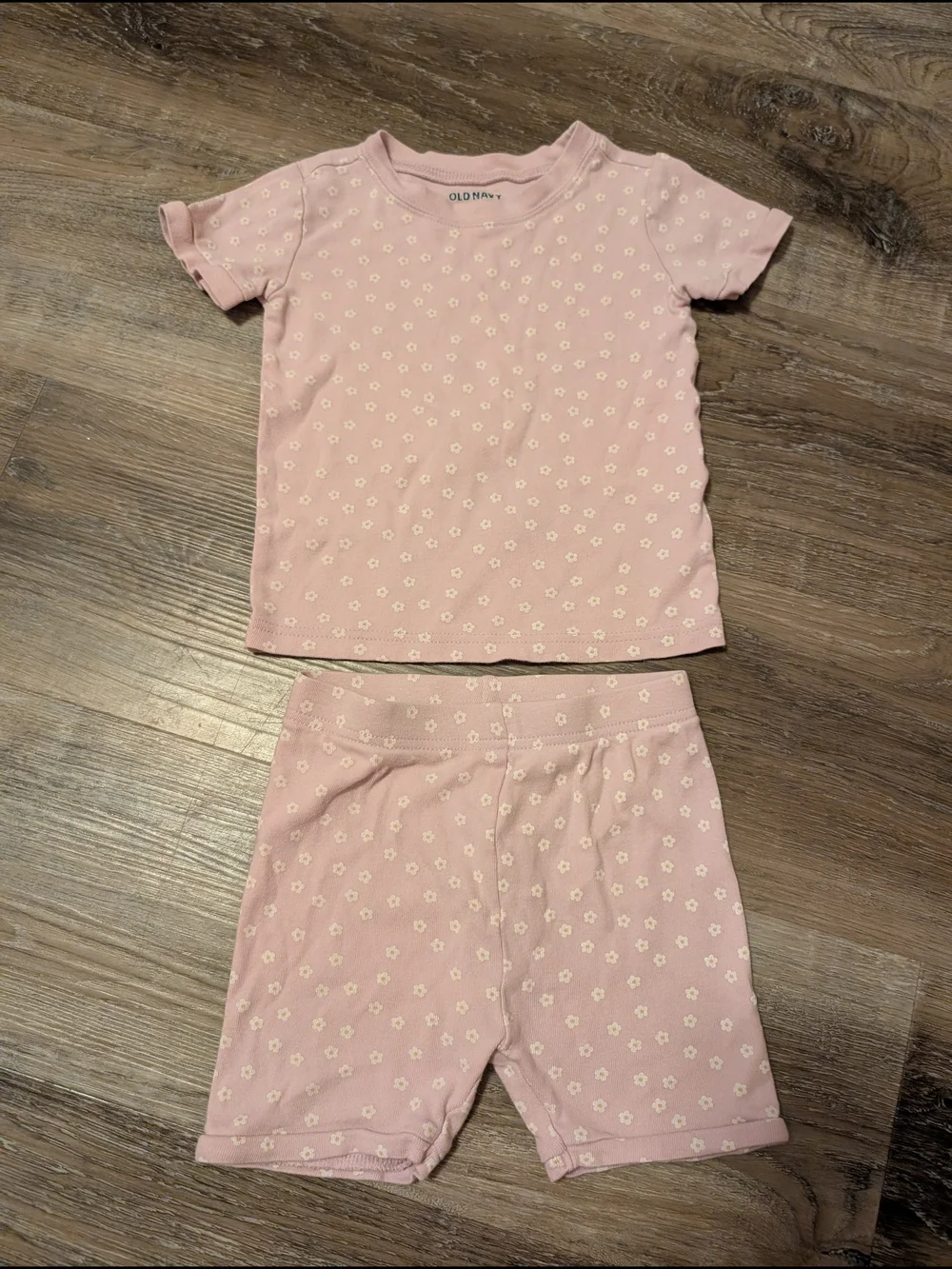 Old Navy Pink Floral Short Sleeve Pajama Set